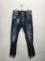 DSQUARED2 ディースクエアード2 DARK インディゴ ペイントフラッシュ スリム デニム