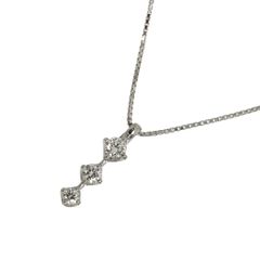 タサキ TASAKI ダイヤ 0.19ct ネックレス 42cm K18 WG ホワイトゴールド 750 田崎真珠 Diamond Necklace 90338796