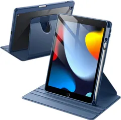 【数量限定】iPad JETech 第9/8/7世代 10.2インチ用 360°回転ケースカバー (ネイビー)｜在庫あり