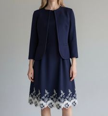 Debut de Fiore by LAISSE PASSE セレモニースーツ お受験 ママスーツ セットアップ ネイビー 美品 刺繍  36