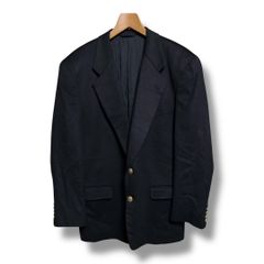 Christian Dior MONSUIEUR クリスチャンディオール ムッシュ カシミヤ100％ 金ボタン 紺ブレ ブレザー テーラードジャケット メンズ サイズLL ダークネイビー 秋 ゴーゴー古着久喜倉庫店 45 No.K2996