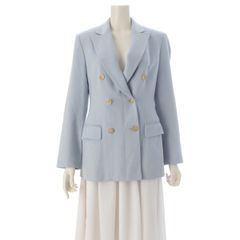 セリーヌ ヴィンテージ カシミヤ アンゴラ ウール ロゴボタン テーラードジャケット アウター ブルー 38【中古】