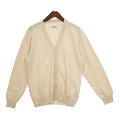 Maison Margiela メゾンマルジェラ ウール ニット カーディガン セーター シンプル 通勤 ビジネス メンズ ベージュ トップス DM20644■