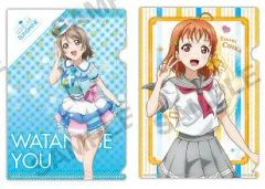 ラブライブ!サンシャイン!! ぷちクリアファイルコレクション 渡辺曜 (衣装バージョン) & 高海千歌 (制服バージョン) グッズ クリアファイル