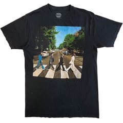 ビートルズThe beatles半袖TシャツバンドTシャツバンTアーティストTロックTアビー・ロードAbbey Road黒ブラックフォトプリントジャケ写フェードアップルコアy2kレトログランパコアグランジvintageヴィンテージ60720