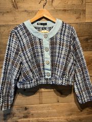 26010033　ZARA　ザラ　レディース　ツイード風クロップドニットトップス　XL