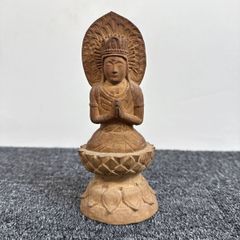 B1034 仏像 木彫 仏教美術 木製 仏具 置物 仏教/M2