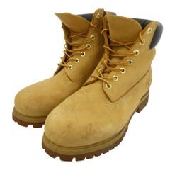Timberland ティンバーランド 10061 ICON 6INCH PREMIUM BOOT WHEAT NUBUCK 6インチ プレミアム ウォータープルーフ レザー イエローブーツ ベージュ系 8.5W【中古】