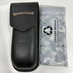 【未使用】CHROME HEARTS クロムハーツ スクロールラベル レザー メガネケース