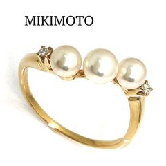 MIKIMOTO / ミキモト　パール ダイヤ リング　K18YG　　3.8~4.3mm　10号