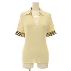 バーバリー ロンドン BURBERRY LONDON 半袖ニット スキッパー チェック切替 1 オフホワイト MY ■OS ■GY11