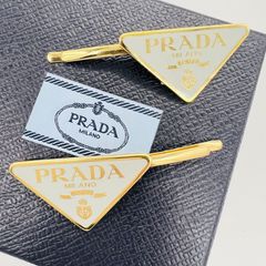 PRADA プラダ メタル ヘアピン パールグレー 1IF051 ヘアアクセサリー