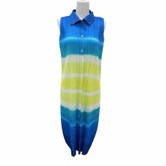 極美品☆PLEATS PLEASE プリーツプリーズ イッセイミヤケ PP73-JE763 ノースリーブ ワンピース マルチカラー 4 日本製 正規品 レディース