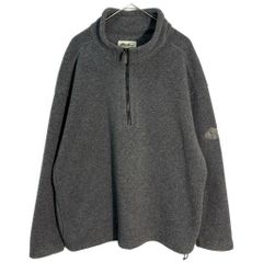 90年代 USA製 Eddie Bauer / エディーバウアー ハーフジップ フリースジャケット アウトドア グレー (メンズ L) 中古 古着 Z1967
