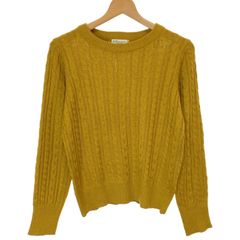 【中古】　earth music&ecology　セーター　長袖　ニット　トップス　クルーネック　ケーブル編み　古着　/0219