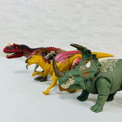【廃盤レア】マテル(MATTEL) ジュラシックワールド 音声付きアクションフィギュア 3種【ケラトサウルス・パラサウロロフス・シノケラトプス】