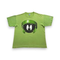 90s Looney Tunes マービンザマーシャン ビンテージ Tシャツ ルーニーテューンズ マービン marvin the martien 緑 半袖 古着 y2k シングルステッチ ch-u-2505-069