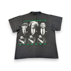 90s 三ばか大将 ビンテージ Tシャツ 映画T USA製 フェード 半袖 古着 y2k 3バカ大将 THE THREE STOOGES changes L シングルステッチ m-t-2505-017