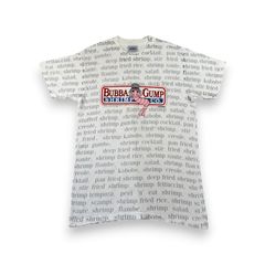 90s フォレストガンプ 映画T ビンテージ Tシャツ BUBBA GUMP えび STANLEY DESANTIS forrest gump シングルステッチ 総柄 USA製 M m-t-2505-023