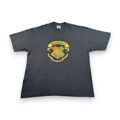 ハリーポッター ホグワーツ 映画 Tシャツ 黒 Harry Potter マーク ロゴ 半袖 古着 y2k m-u-2505-046