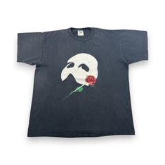 80s 90s オペラ座の怪人 USA製 蓄光 ビンテージ Tシャツ 半袖 古着 y2k 黒 XL テネシーリバー シングルステッチ m-x-2505-029
