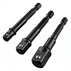 【新品】 KKLM ソケットアダプター 3本セット インパクトドライバー ソケット インパクトドライバー対応 ソケットアダプター 3本セット ブラック 高強度 電動ドリルやインパクトレンチの変換ツール 付属品なし ラベル付き 汎用設計 トルク伝達に 耐久タイプ