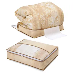 ☆新品☆アストロ 羽毛布団収納ケース 2個組 色柄おまかせ アソート シングルサイズ用 軽圧縮 押さえベルトでボリュームを抑える ふわふわのままコンパクトに収納 通気性の良い不織布製 羽毛布団収納袋 収納ボックス 薄型 スリム ふとん 保管袋 f4b6f9b1