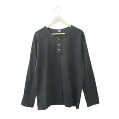 グッドオン GOOD ON ヘンリーネック カットソー L  長袖 Tシャツ ブルー系 トップス