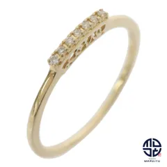 AHKAH アーカー K18YG 18金イエローゴールド ダイヤ0.028ct ライン リング 指輪 ジュエリー アクセサリー ブランド 約9号