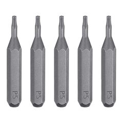 【新品】 uxcell 5本 P5 特殊ネジ用ドライバービット 4mm六角軸 28mm 磁気 ペンタローブネジ 六角ビットS2鋼 スクリュードライバービットインパクト電動ドライバー用 ドリルビット工具