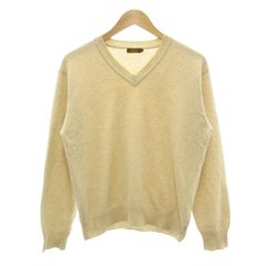 アラミス ARAMIS Vネック ニット セーター カシミヤ M ベージュ 無地 長袖 /NX ■ECF009