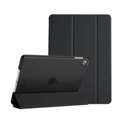 【新品】 ProCase iPad 第9/8/7世代用ケース 10.2 2021 2020 2019 半透明バックカバー 軽量 スタンド - ブラック