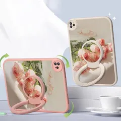 【新品】 iPad ケース, iPad 9 iPad 8 iPad 7 ケース ipad 第9世代 第8世代 第7世代 ケース (2021/2020/2019モデル)花柄 カバー ハンドル 360度回転スタンド 耐衝撃性 軽量 iPad 10.2インチ かわい