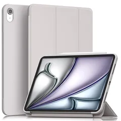 【新品】 iPad Air 11 インチ M4/M3/M2 Air 5/4用 ケース PU素材 マットつや消し ペン収納無し 指紋防止 ライトグレー
