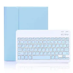 【新品】 iPad10.2 キーボードケース iPad第7/8/9世代/Air3/Pro10.5兼用キーボード付きケース 分離式 apple pencil収納 スタンド機能 全面保護 ブルー