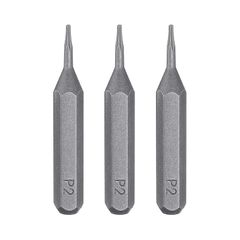 【新品】 uxcell 3本 P2 特殊ネジ用ドライバービット 4mm六角軸 28mm 磁気 ペンタローブネジ 六角ビットS2鋼 スクリュードライバービットインパクト電動ドライバー用 ドリルビット工具