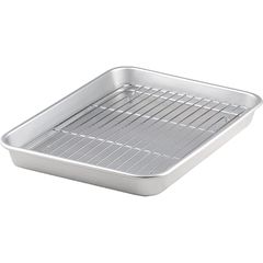 谷口金属 軽量で使いやすい バット トレー アミ付きセット 料理 31.0×23.9cm 3号 日本製 下ごしらえ 揚げ物 天ぷら 0