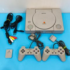 SONY PS1 本体 純正コントローラー２個 SCPH-5500 メモリーカード付き ソニー プレイステーション プレステ 初代 初期 OH10