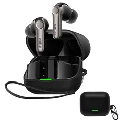 JIAYJP For EarFun Air Pro 4+ 用 ケース カバー軽量 薄型 滑り止め 収納カバー 全面保護 充電便利 EarFun Air Pro 4+ 保護ケース (ブラック)