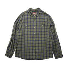 USA 古着 ALESBURY エールズベリー コットン 長袖シャツ フランネルシャツ ネルシャツ チェック柄 メンズXL グリーン BG1791