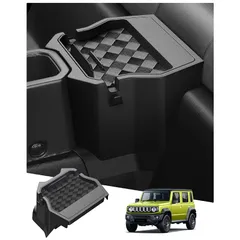 ruiya スズキ ジムニー jb64 リアコンソール ジムニーシエラ jb74 専用 リア コンソールボックス 多重収納&スマホ/タブレットスタンド付き ジムニー 収納ボックス トレイ 工具不要 簡単設置 後席倒し対応 ABS素材 小物入れ 車内 収納 ジム