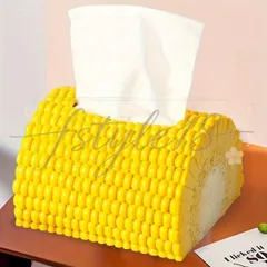 ティッシュボックスホルダー プラスチック製 ティッシュケース リアルなとうもろこし トウモロコシ コーン シック ポップ レトロ アメリカ