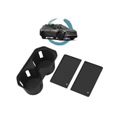ruiya 【2点セット】 トヨタ 2026新型 bZ4X bz4x ツーリング 専用 センター ワイヤレス充電 マット+ドリンクホルダー カバー 新型bZ4X センターコンソール 置くだけ充電 マット カップホルダーカバー コンソール ノンスリップ 防音 0