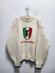 90s FILA フィラ 刺繍 ロゴ タートルネック ニット