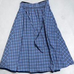 ブルーレーベルクレストブリッジ★リバーシブル チェック フレアスカート ロング丈