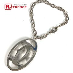 CARTIER カルティエ ペンダントトップ 2Cデコール チャーム ロゴ チャーム キーホルダー バッグチャーム T1220148 メタル シルバー