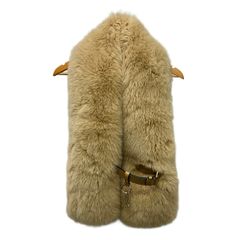 FENDI(フェンディ) マフラー美品 ベージュ レザー、フォックス