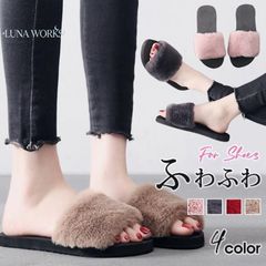 ファーサンダル ミュール スリッパ サンダル ぺたんこファーサンダル ミュール スリッパ サンダル ぺたんこ レディース 秋サンダル ファー モコモコ mingpei01