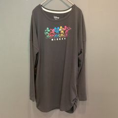 디즈니 디즈니 9483-6610 롱 슬리브 로고 티셔츠 탑스 긴팔 블랙 중고 여성