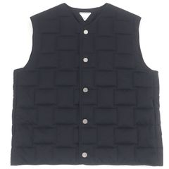 未使用品□BOTTEGAVENETA ボッテガヴェネタ 22SS 700402 Intrecciato Down Vest 中綿入 パテッドベスト ブラック XXL イタリア製 正規品